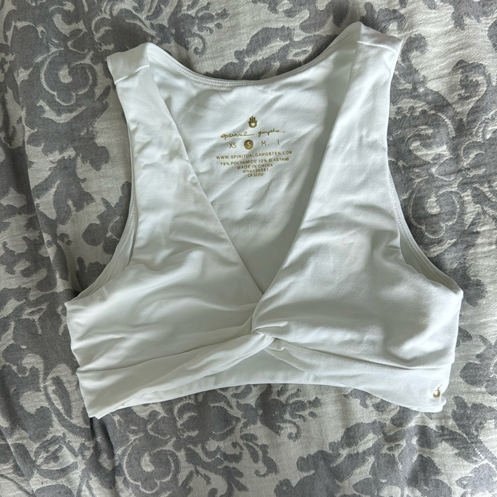 Spiritual Gangster White sports bra size S